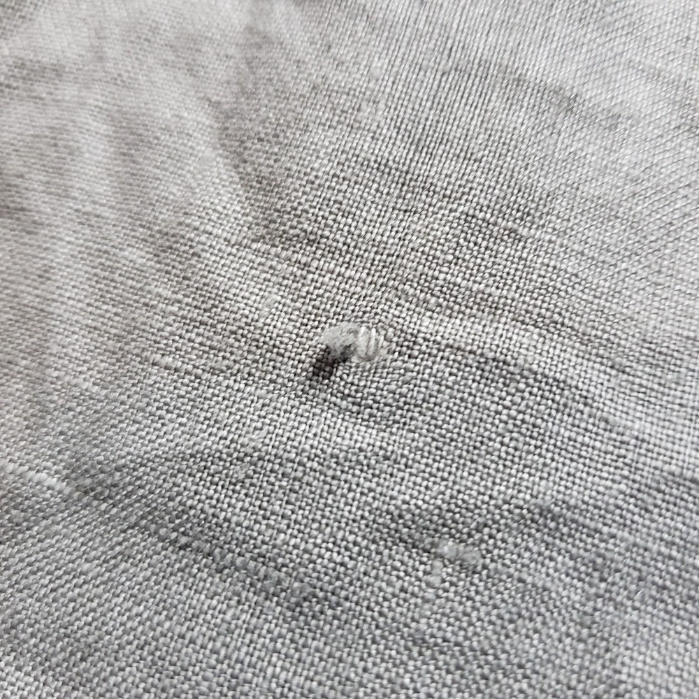 James Perse 100% Linen Shirt Dress Womens 3 (L) Gray Button Front Drop Tie Waist - Picture 15 of 15